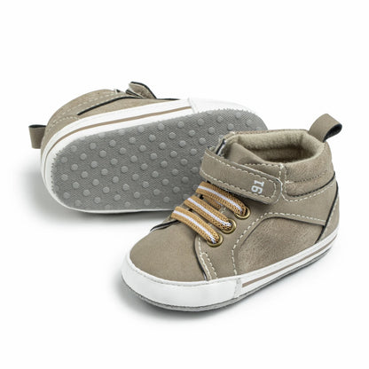 Meckior Baby Boy High-top Sneakers Newborn Infant Toddler Baby Casual Shoes Cotton Sole Anti-slip First Walkers Baby Girls Shoes