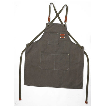 Fashion Canvas Apron Home Kitchen Gardening Work Dress Women's Kitchen Restaurant Work Apron