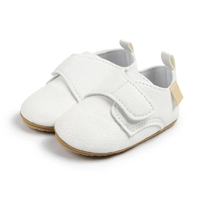 Meckior Baby Boys Girls Shoes Rubber Sole Anti-Slip Classic Pu Leather Toddler Shoes First Walking Flat Lazy Infants Crib Shoes