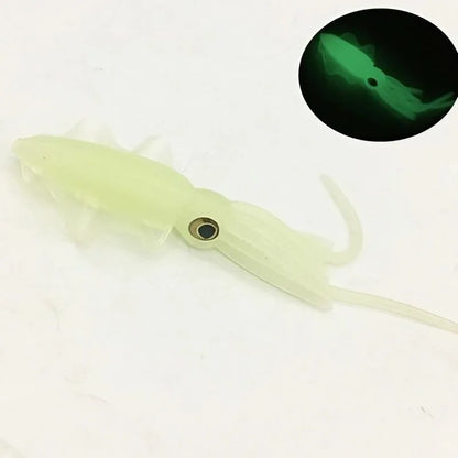 Luminous Octopus Squid Skirt Sea Fishing Wobbler Bait Squid Jig Fishing Tuna Lure Jig Head Hook 130mm Fishing Bait