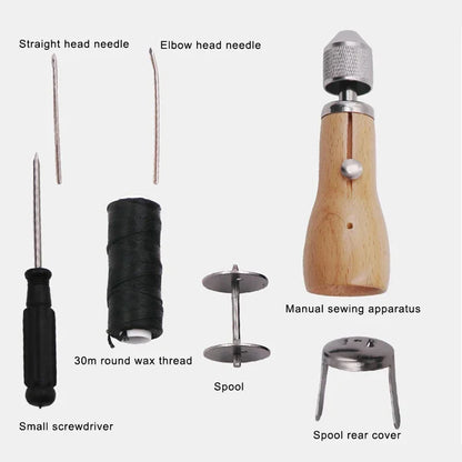 DIY Leather Sewing Awl Thread Kit Manual Sewing Machine Speedy Stitcher Leather Craft Stitching Shoemaker Canvas Repair Tools