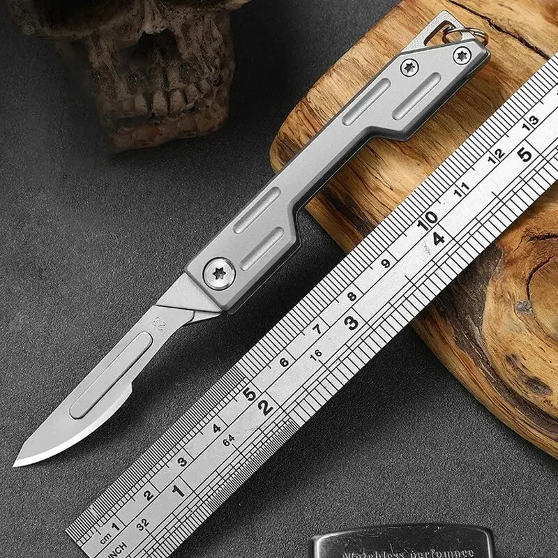 Folding Knife Stainless Steel Pocket Knife With 9 Replaceable Blades, Sharp Hobby Knife Craft Knife Kit