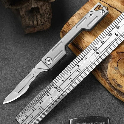 Folding Knife Stainless Steel Pocket Knife With 9 Replaceable Blades, Sharp Hobby Knife Craft Knife Kit