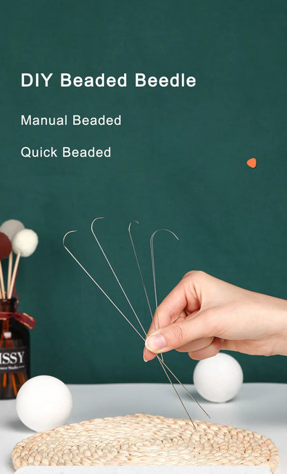 3pcs/set Curved Beading Needles Stainless Bead Spinner Needle Thin Bead Needles for DIY Craft Jewelry Making Sewing Supplies