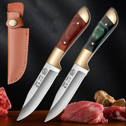 Boning Knife Meat Cleaver Stainless Steel Kitchen Mongolian Hand Meat Knife Roasted Whole Lamb Steak Knife with Knife Cover