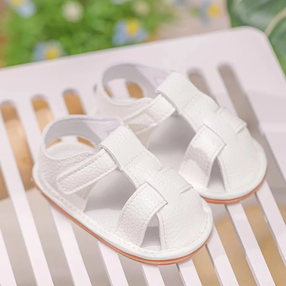 Meckior 2024 New Summer Baby Sandals PU Leather Low Top Baby Boys Girls Sandals Soft Anti-slip Newborn Leisure Infants Shoes