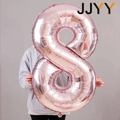 Foil Numbered Balloons 0-9 Balloons Birthday Wedding Birthday Decorations Supplies Anniversary Gift Party Decoration 32Inch 1PC