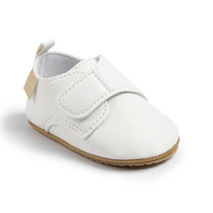 Meckior Baby Boys Girls Shoes Rubber Sole Anti-Slip Classic Pu Leather Toddler Shoes First Walking Flat Lazy Infants Crib Shoes