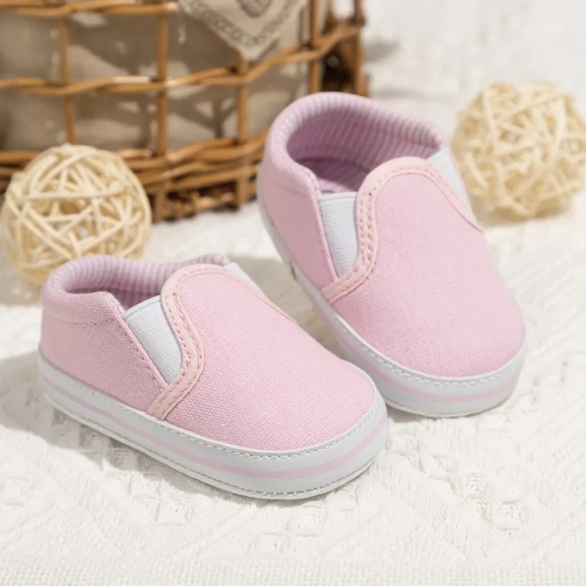 Meckior Casual Canvas Baby Shoes Strawberry Pattern Sleeve Mouth Toddler Anti-slip Soft Sole Newborn Infant Boy Girl Shoes