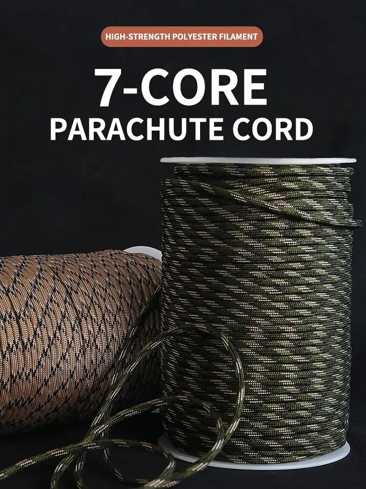 7 Cores 550 Paracord Cord 5 8 16 31 M Dia.4mm For Outdoor Camping Survival Lanyard Parachute Rope Hiking Tent Accessories