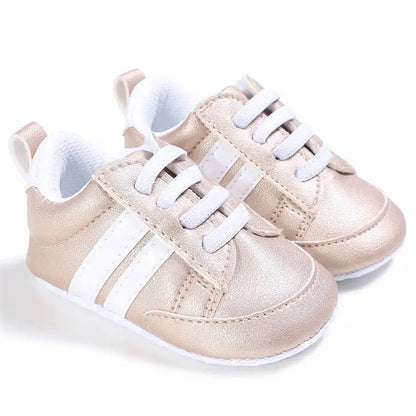 Meckior Baby Sneakers Classical Sport Soft Sole PU Leather Shoes Streaks Multi-Color First Walker Newbor Baby Boy Girl Shoes