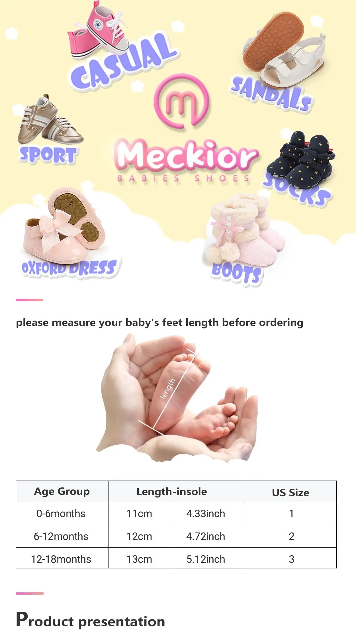 Meckior Summer Cute Bowknot Toddler Girl Shoes Canvas Newborn Garden Sandals Baby Anti-slip Soft Baby Girls Shoes 0-18M