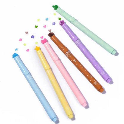 6Pcs/set Cute Candy Color Highlighters Pen Inks Creative Marker Stamp Fluorescent Pens school Supplies office Stationery