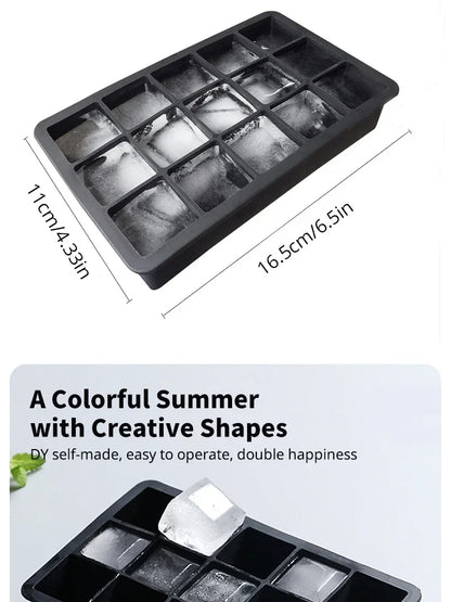 Square Ice Cube Molds With Silicone Easy Release Ice Cream Homemade Summer Beverage Cooling Kitchen And Bar Tools