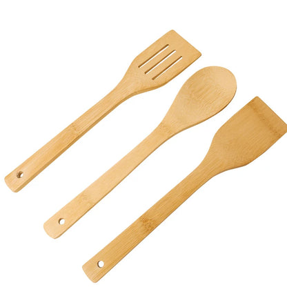 Alishan Cookware Set Bamboo Spatula Spoon Wholesale Non-stick Frying Pan Spatula Bamboo Spatula Cookware Laser