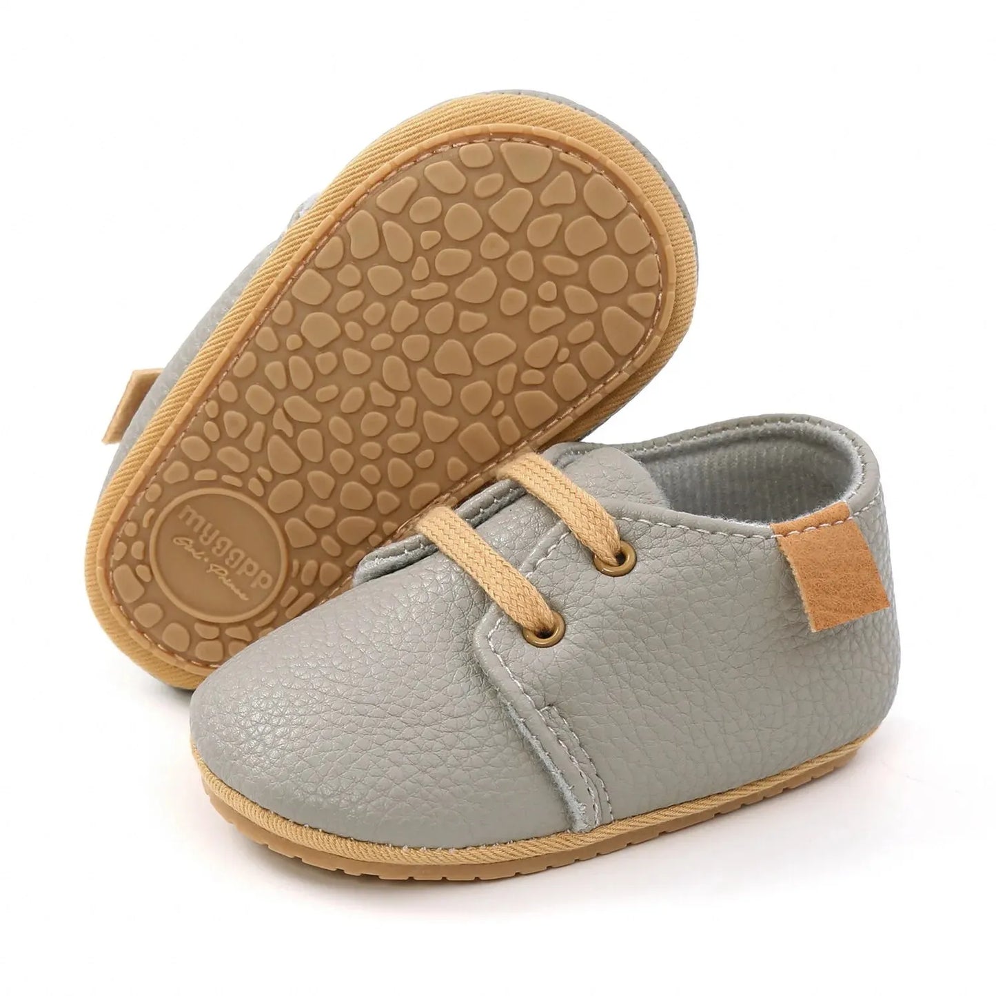 Meckior Baby Shoes Retro PU Leather Boy Girl Shoes Toddler Rubber Sole Anti-slip First Walkers Unisex Newborn Moccasins