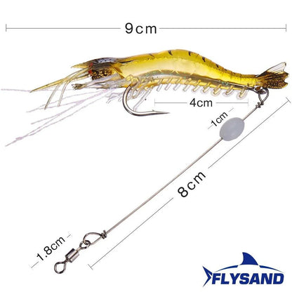 Shrimp Lure with Hooks Luminous Soft Fishing Lures Shrimp Bait Silicone Enticement Tackle Baits FlySand Fishing Tool