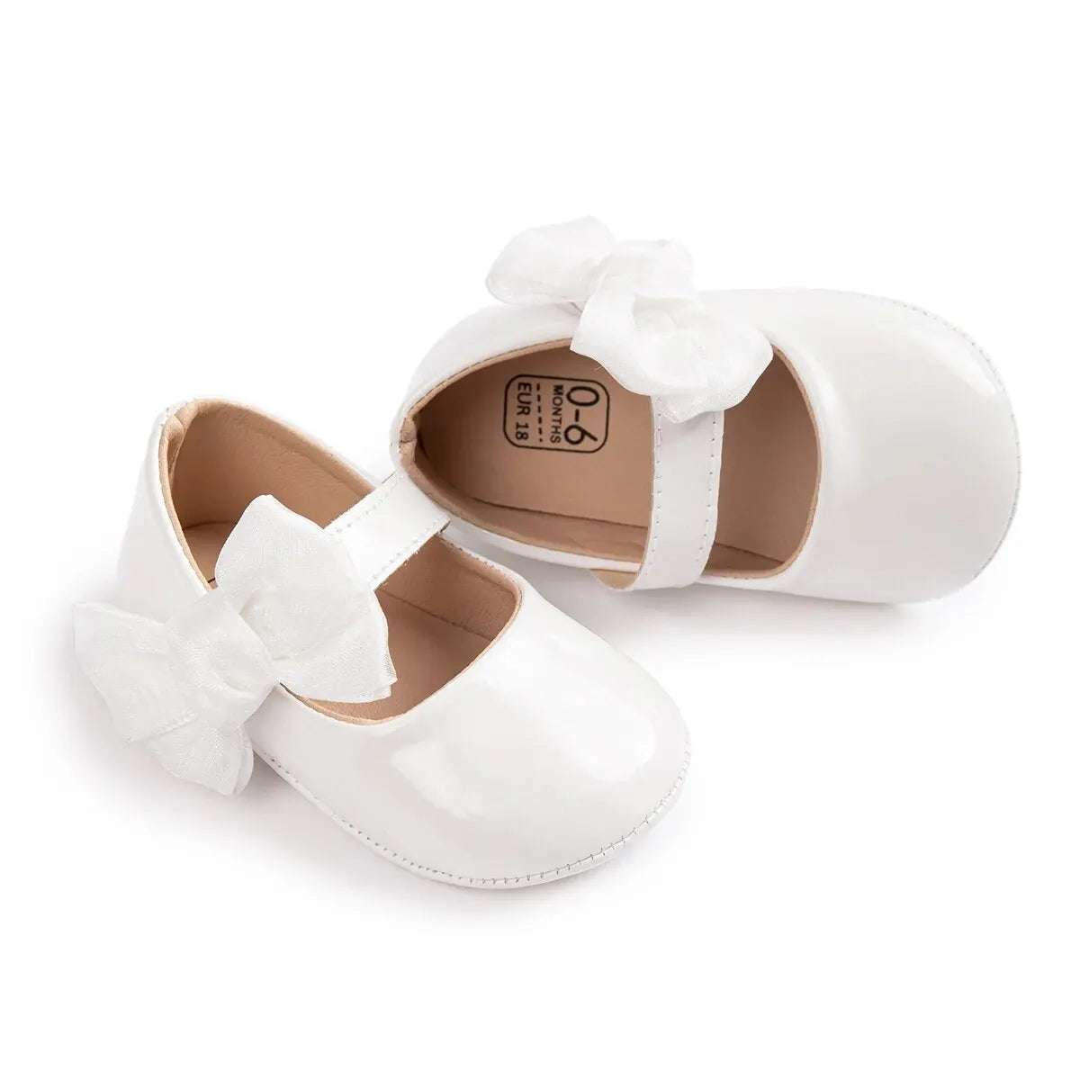 Meckior Baby Girls Shoes PU Leather Bowknot Flat Non Slip Rubber Sole Toddler First Walkers Princess Wedding Dress Girl Shoes