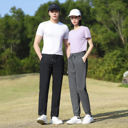 Summer Thin Ice Silk Couple Sports Pants Absorb Sweat Quickly Dry Comfortable and Breathable Men's Casual Sports Pants