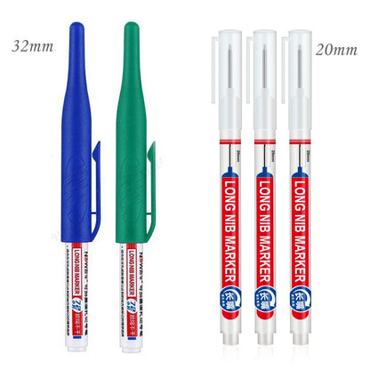 4/5Pcs 20+32mm Deep Hole Marker Pens Bathroom Waterproof Bathroom Woodworking Decoration Multi-purpose Long Head Oil Markers Pen