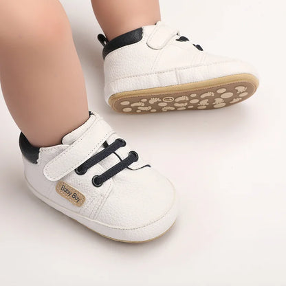 Meckior 2024 New Arrivals Baby Boys Girls PU Leather Sports Shoes Casual Rubber Bottom Anti Slip Toddler Shoes First Walkers