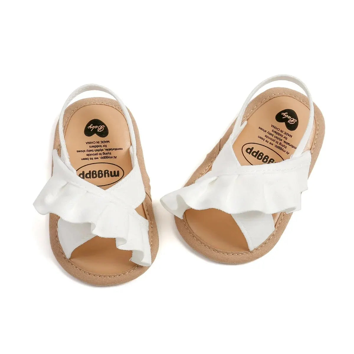 Meckior Summer Baby Sandals Baby Girl Shoes Princess Flat Sole Non-slip Toddler First Walker Crib Shoes Newborn Canvas Slippers