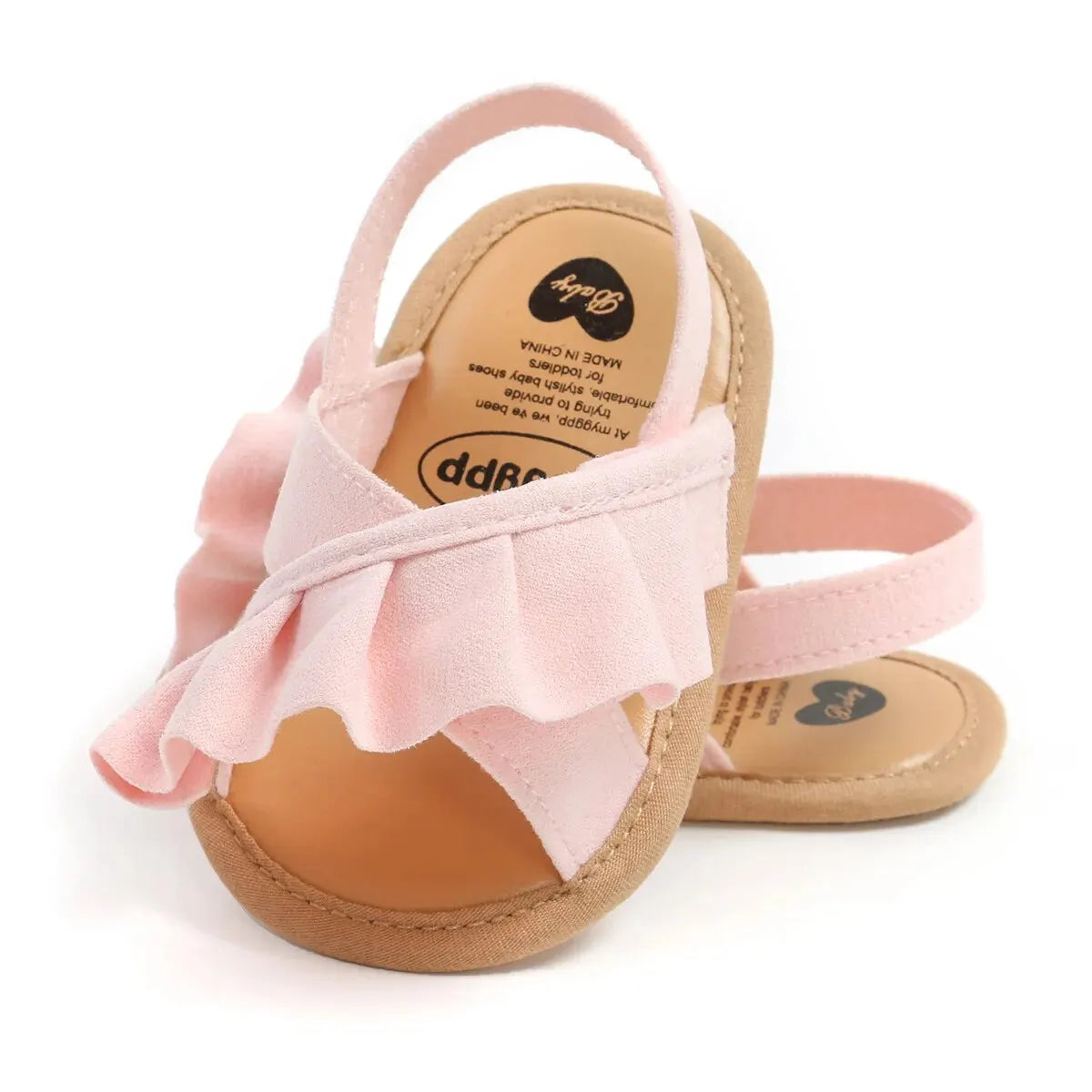 Meckior Summer Baby Sandals Baby Girl Shoes Princess Flat Sole Non-slip Toddler First Walker Crib Shoes Newborn Canvas Slippers