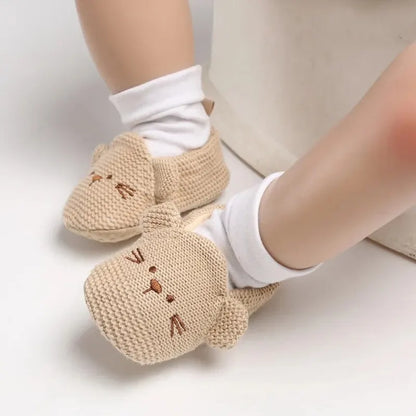 Meckior Baby Slippers Casual Baby Boy Girl Knit Crib Shoes Cartoon Soft Sole Anti-slip Prewalker Reptiles Toddler Baby Shoes