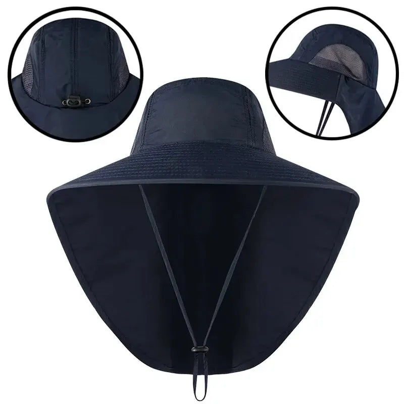 Wide Brim Baseball Hats for Women and Men Sun Defender Cooling Neck Guard Safari Cap for Hiking Fishing Outdoor Hat with Flap