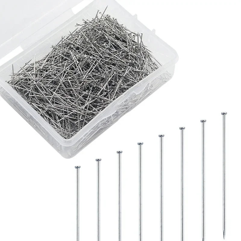 1Box 26/35mm Stainless Steel Sewing Pins Dressmaker Straight Suture Pins Fine Satin Head Pins Jewelry Making of Sewing Tools