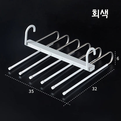 Folding Pants Rack Multi-functional Multi-layer Pants Hanger Household Magic Seamless Pants Rack Storage Magic