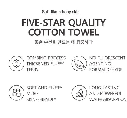 Cotton Towel Bathroom Face Towel Strong Absorbent Soft Non-shedding Adult Towel Thickened Box in Two Packs