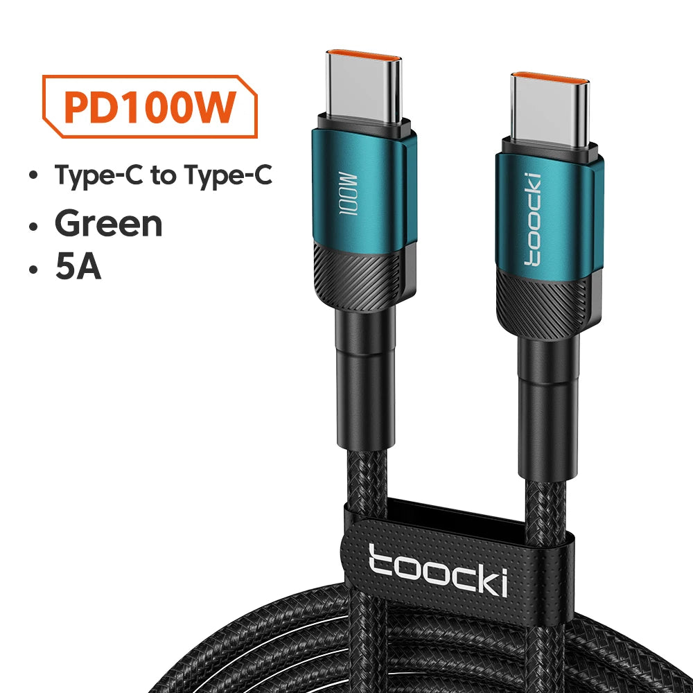 100W Type C to USB C Cable PD 3.0 Quick Charge 4.0 Fast Charging Type C to Type C for iPhone 15 Macbook Samsung Xiaomi