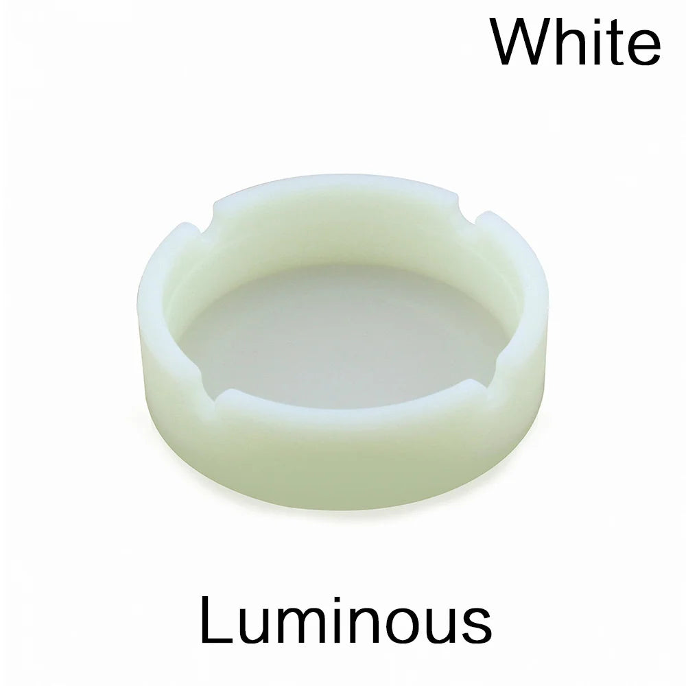 Luminous/Colorful Silicone Gel Ashtray Light Circular Ashtray Fluorescent Smoke Convenient Cigarette Case Drop Creative Ashtrays