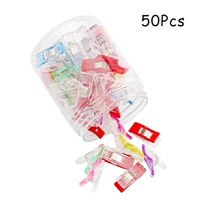 20/50/100PCs Sewing Clips Plastic DIY Crafting Crocheting Knitting Clothing Clips  Assorted Colors Craft Securing Quilting Clip