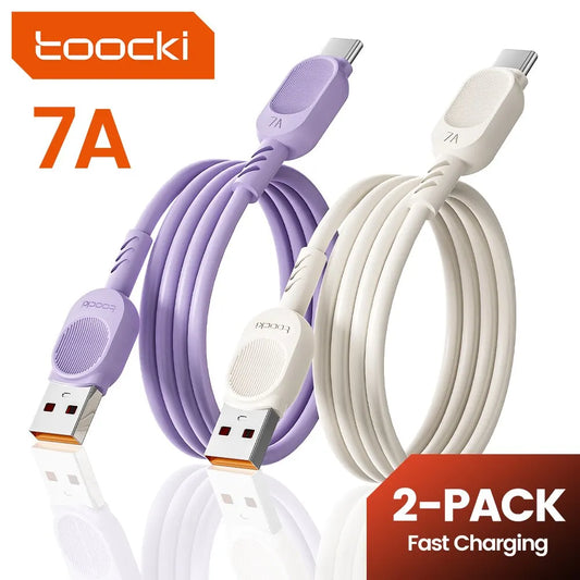 2 Pack 7A USB A To Type C Cable 100W Fast Charging Cable for Realme Hauwei Oneplus Samsung Xiaomi USB C Charger Cord 2PCS