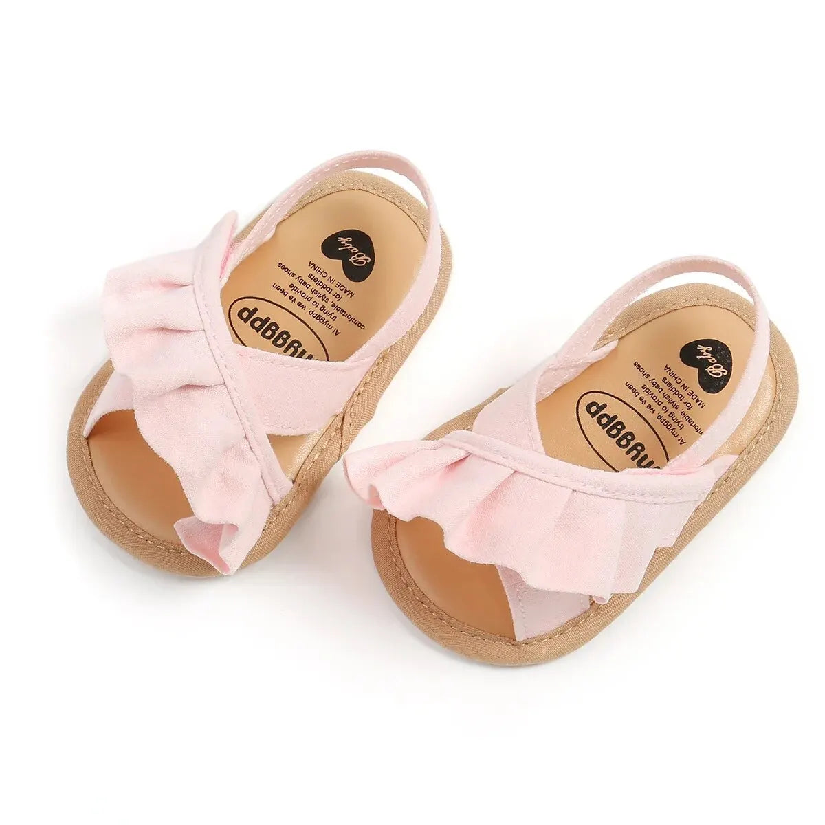 Meckior Summer Baby Sandals Baby Girl Shoes Princess Flat Sole Non-slip Toddler First Walker Crib Shoes Newborn Canvas Slippers