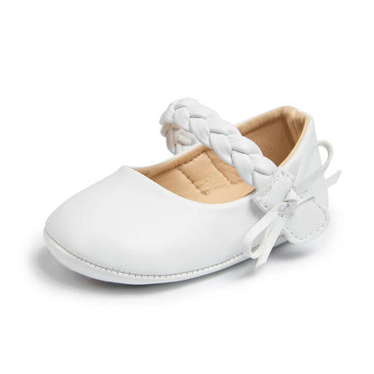 Meckior Classic Popular Bow Baby Girl Shoes Princess Shallow Casual Shoes Flat Soft Comfortable Infants Girl Toddler Shoes 0-18M