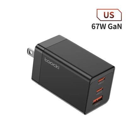 67W GaN USB C Charger 65W Quick Charge QC 4.0 PD 3.0 45W Type C Fast USB Charger For iPhone 16 15 14  Pro Samsung MacBook