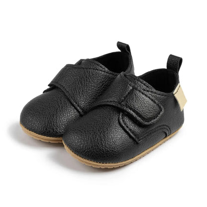 Meckior Baby Boys Girls Shoes Rubber Sole Anti-Slip Classic Pu Leather Toddler Shoes First Walking Flat Lazy Infants Crib Shoes