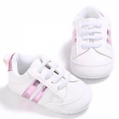 Meckior Baby Sneakers Classical Sport Soft Sole PU Leather Shoes Streaks Multi-Color First Walker Newbor Baby Boy Girl Shoes