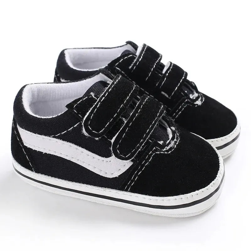 Meckior Baby Canvas Sneakers Classic Stripes Casual Baby Boy Girl Shoes Anti-slip Soft First Walkers Infant Baby Unisex Shoes