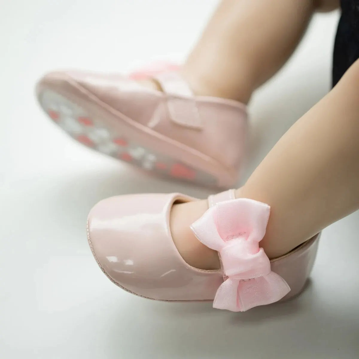 Meckior Baby Girls Shoes PU Leather Bowknot Flat Non Slip Rubber Sole Toddler First Walkers Princess Wedding Dress Girl Shoes