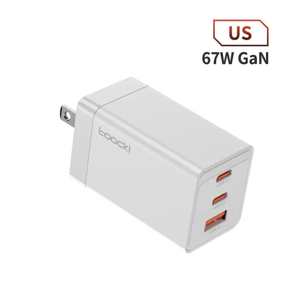 67W GaN USB C Charger 65W Quick Charge QC 4.0 PD 3.0 45W Type C Fast USB Charger For iPhone 16 15 14  Pro Samsung MacBook