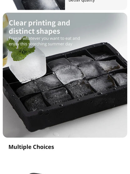 Square Ice Cube Molds With Silicone Easy Release Ice Cream Homemade Summer Beverage Cooling Kitchen And Bar Tools