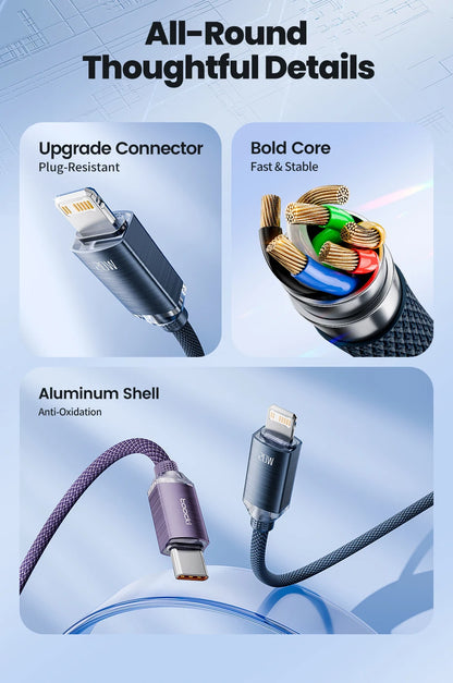 USB C to Lightning Cable for iPhone 14 13 12 11 Pro Max Mini 8 7 Plus AirPods iPad Fast Charging Type C Lightning Cable