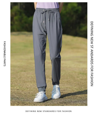 Summer Thin Ice Silk Couple Sports Pants Absorb Sweat Quickly Dry Comfortable and Breathable Men's Casual Sports Pants