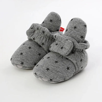 Meckior New Baby Socks Shoes Star Toddler First Walkers Booties Cotton Comfort Soft Anti-slip Warm Infant Baby Boy Girl Shoes