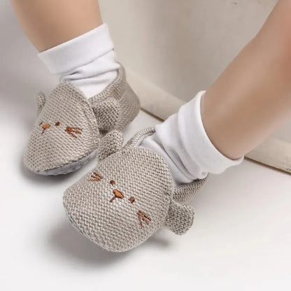 Meckior Baby Slippers Casual Baby Boy Girl Knit Crib Shoes Cartoon Soft Sole Anti-slip Prewalker Reptiles Toddler Baby Shoes