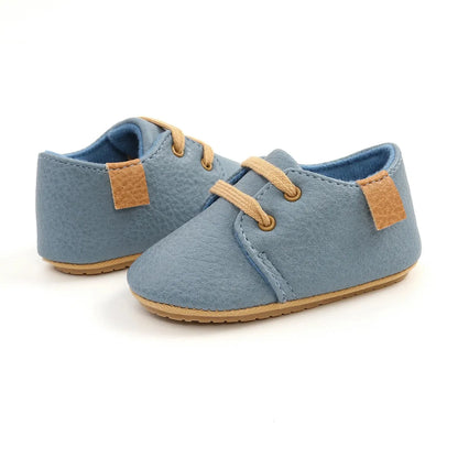 Meckior Baby Shoes Retro PU Leather Boy Girl Shoes Toddler Rubber Sole Anti-slip First Walkers Unisex Newborn Moccasins